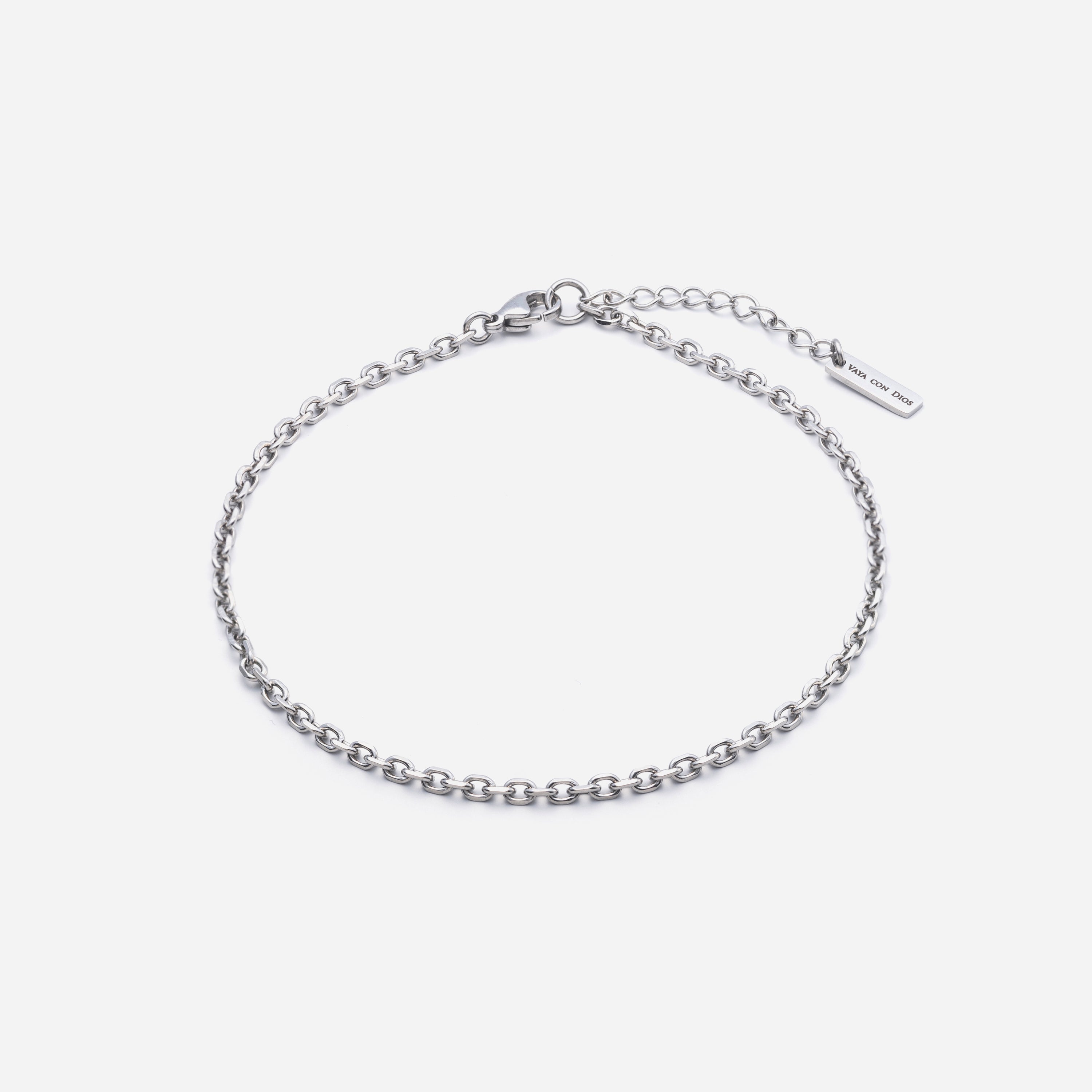 A004 stainless - cut azuki chain anklet - silver – VAYA CON DIOS