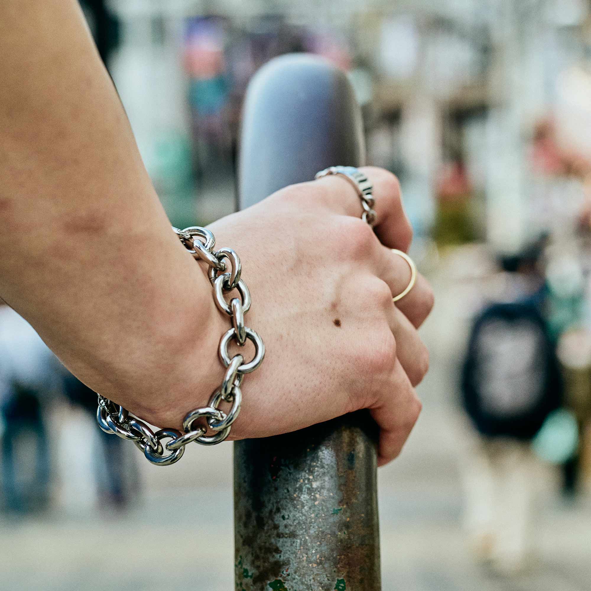 B76 stainless - chain bracelet - silver