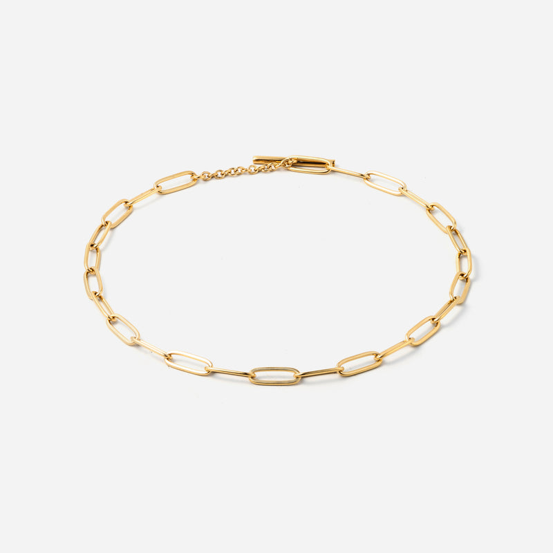 A003 stainless - oval chain anklet - gold