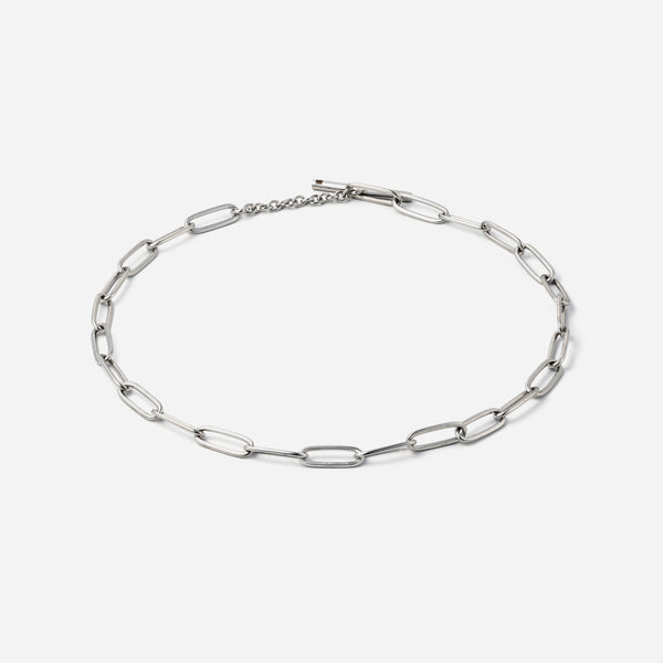 A003 stainless - oval chain anklet - silver