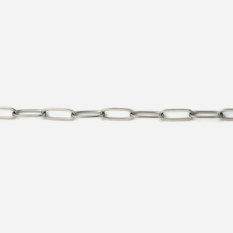 A003 stainless - oval chain anklet - silver
