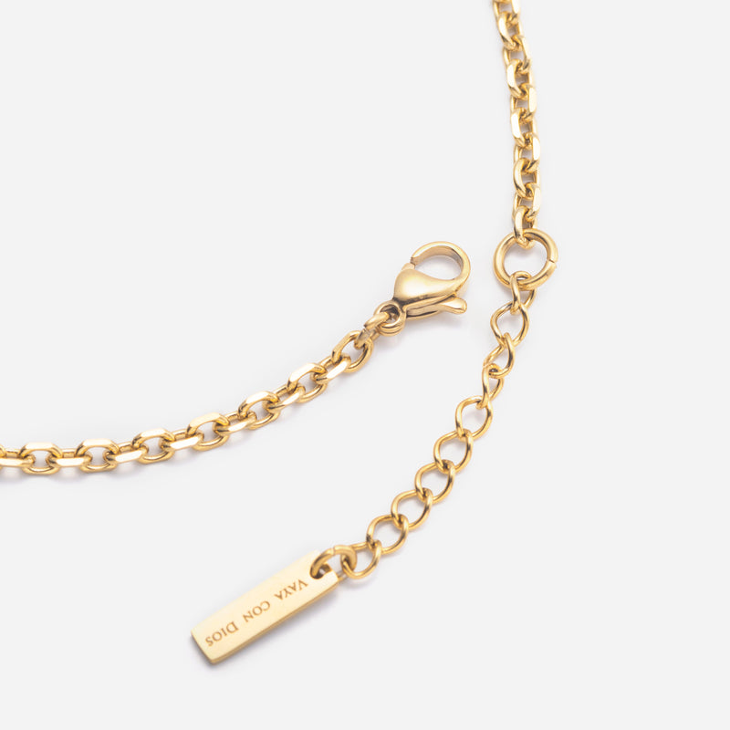 A004 stainless - cut azuki chain anklet - gold