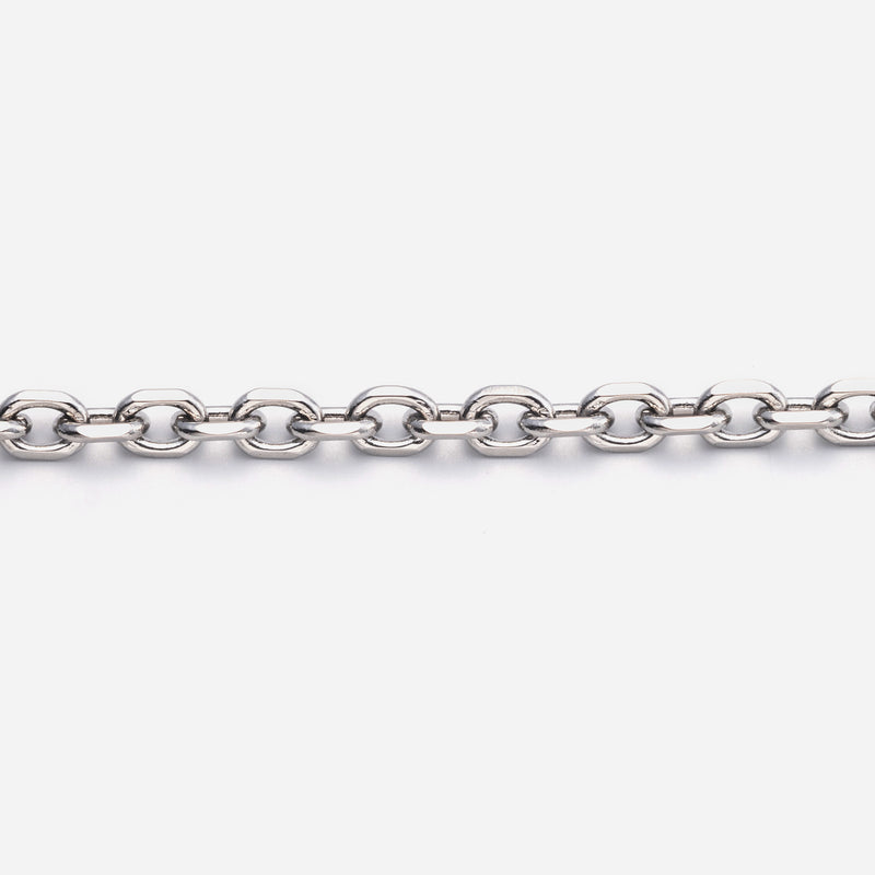 A004 stainless - cut azuki chain anklet - silver