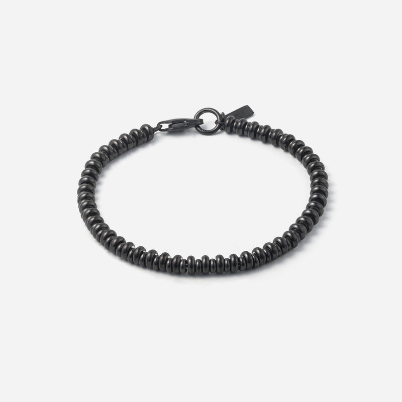B81 stainless - uneven beads bracelet - black