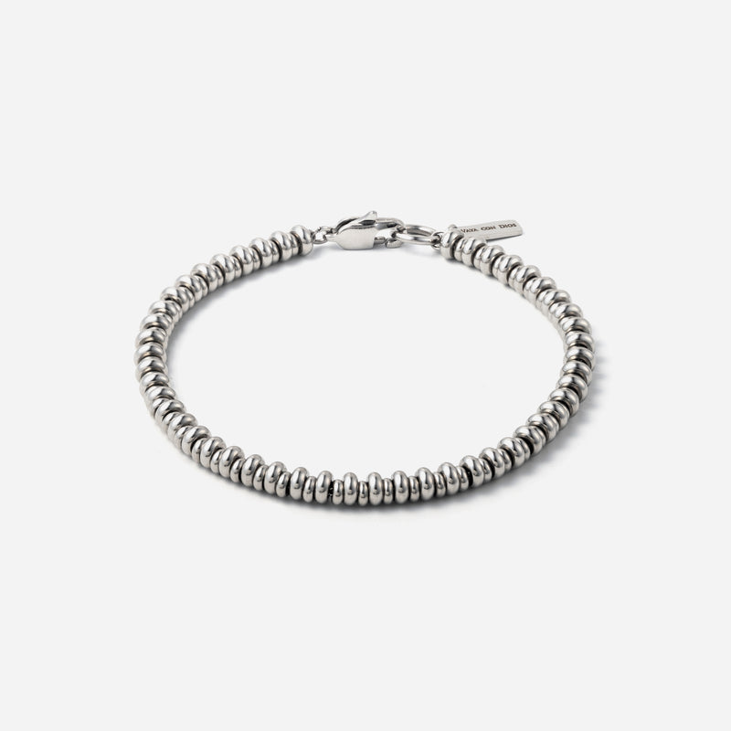 B81 stainless - uneven beads bracelet - silver