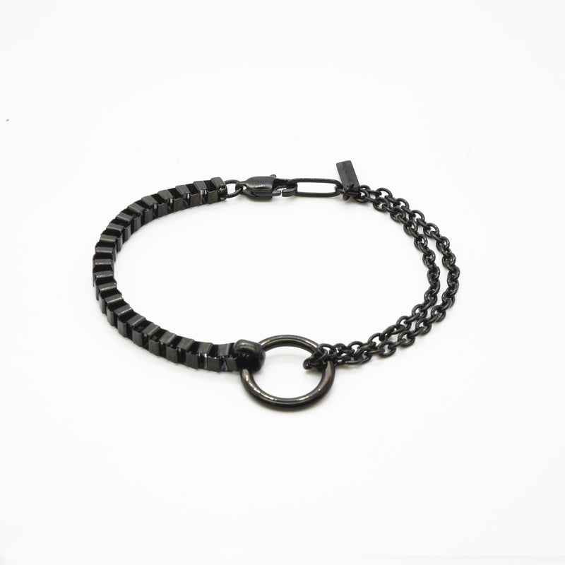 B82 stainless - box/azuki chain bracelet - black