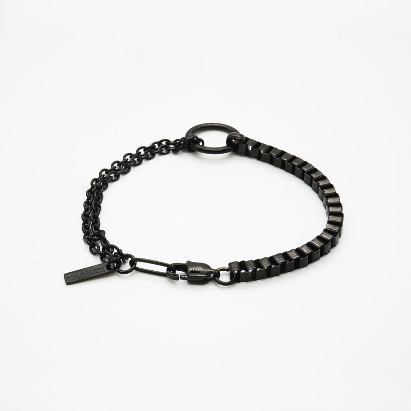 B82 stainless - box/azuki chain bracelet - black