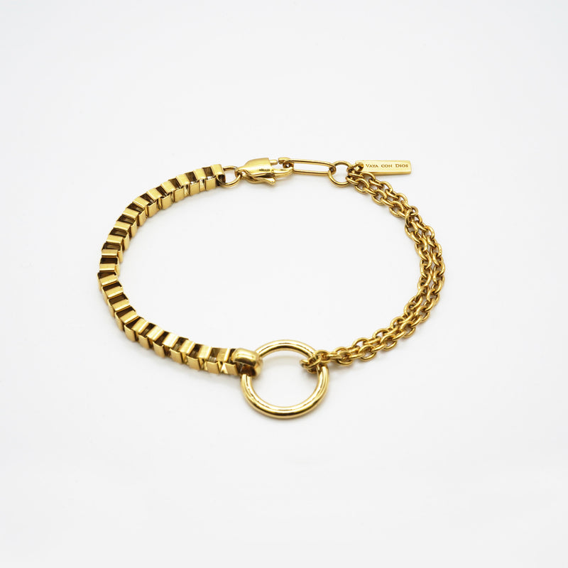 B82 stainless - box/azuki chain bracelet - gold