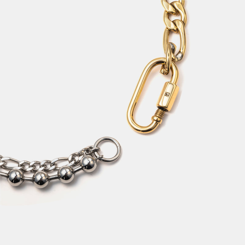 B83 stainless - O-carabiner chain bracelet - gold