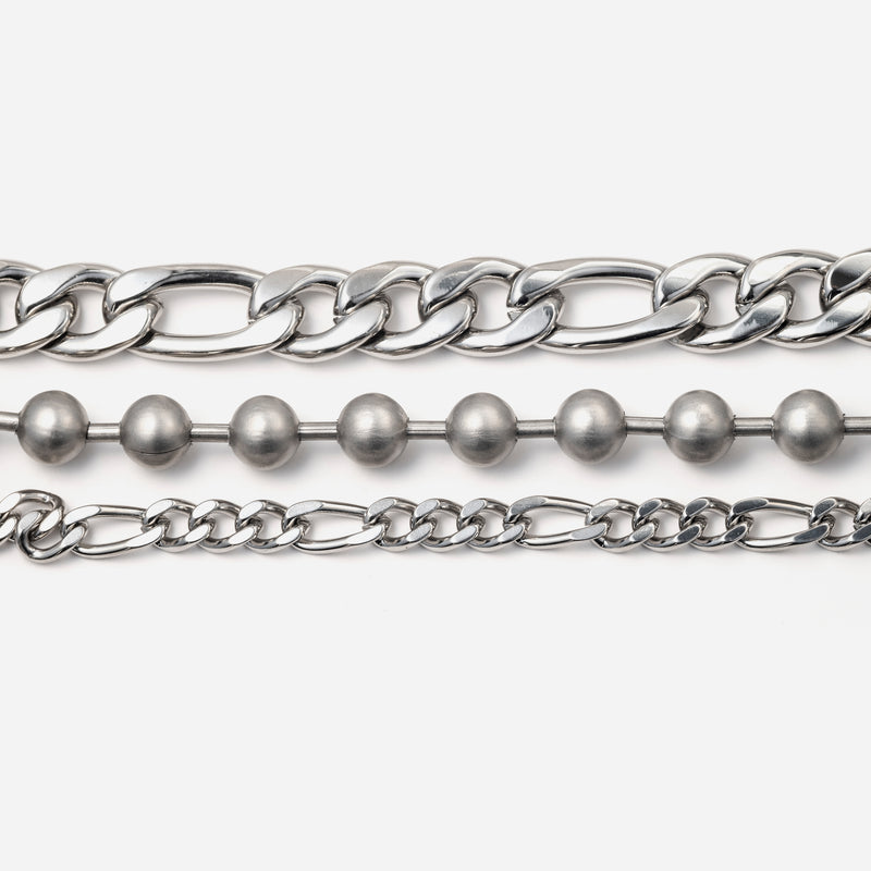 B83 stainless - O-carabiner chain bracelet - silver