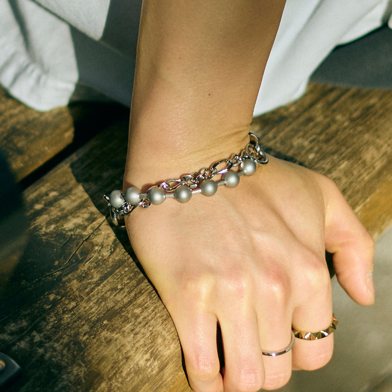 B83 stainless - O-carabiner chain bracelet - silver