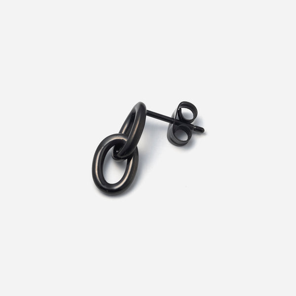 E164  stainless - azuki chain pierce（pair）- black