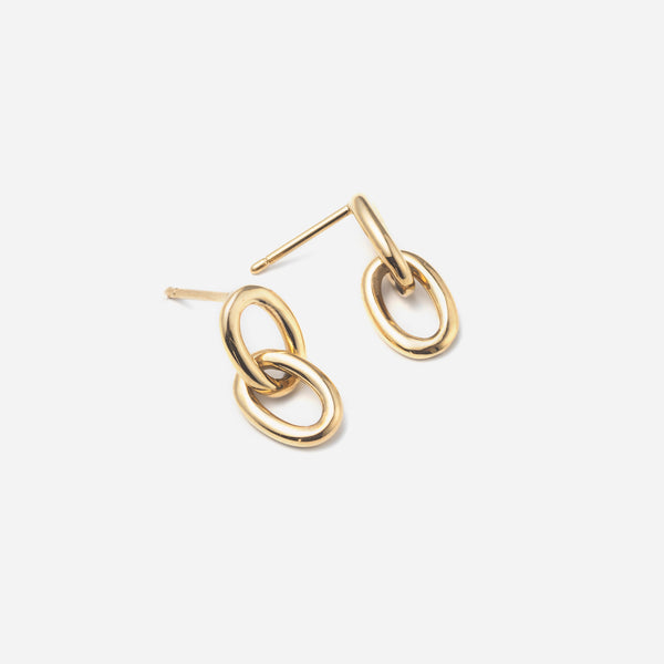E164  stainless - azuki chain pierce（pair）- gold