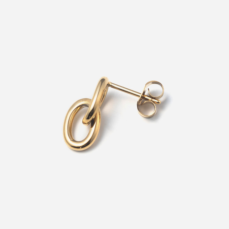 E164  stainless - azuki chain pierce（pair）- gold