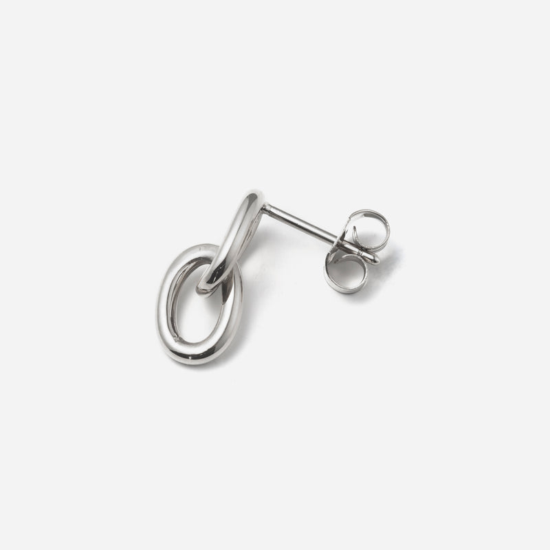 E164  stainless - azuki chain pierce（pair）- silver