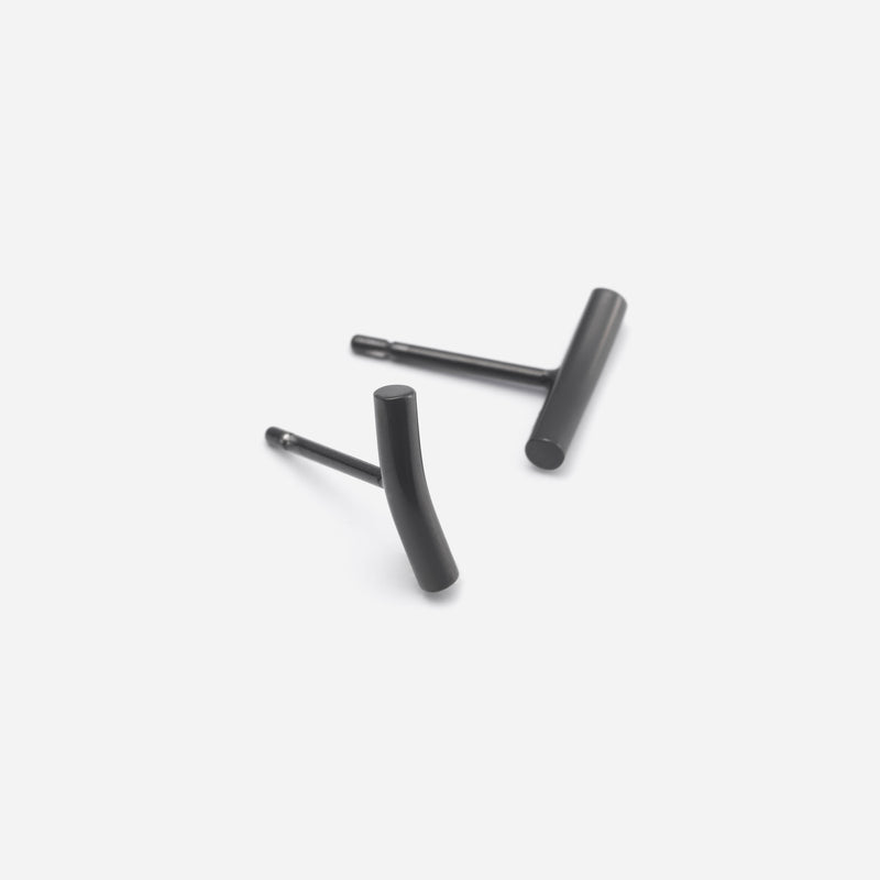 E166  stainless - bent bar pierce（pair）- black