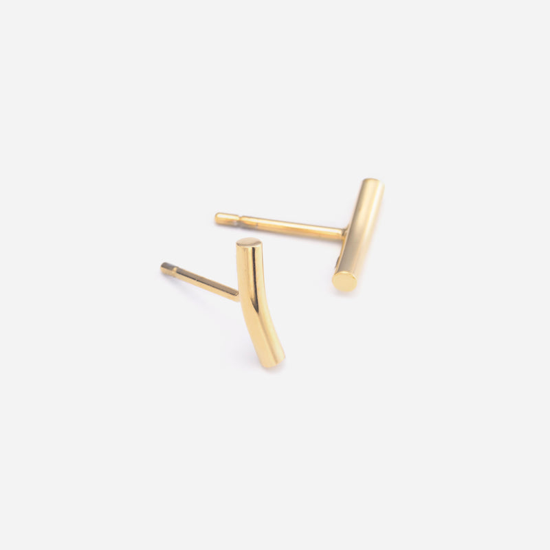 E166  stainless - bent bar pierce（pair）- gold