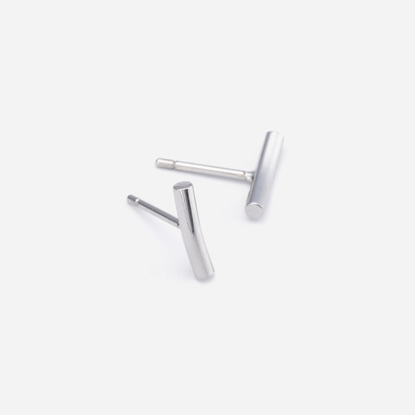 E166  stainless - bent bar pierce（pair）- silver