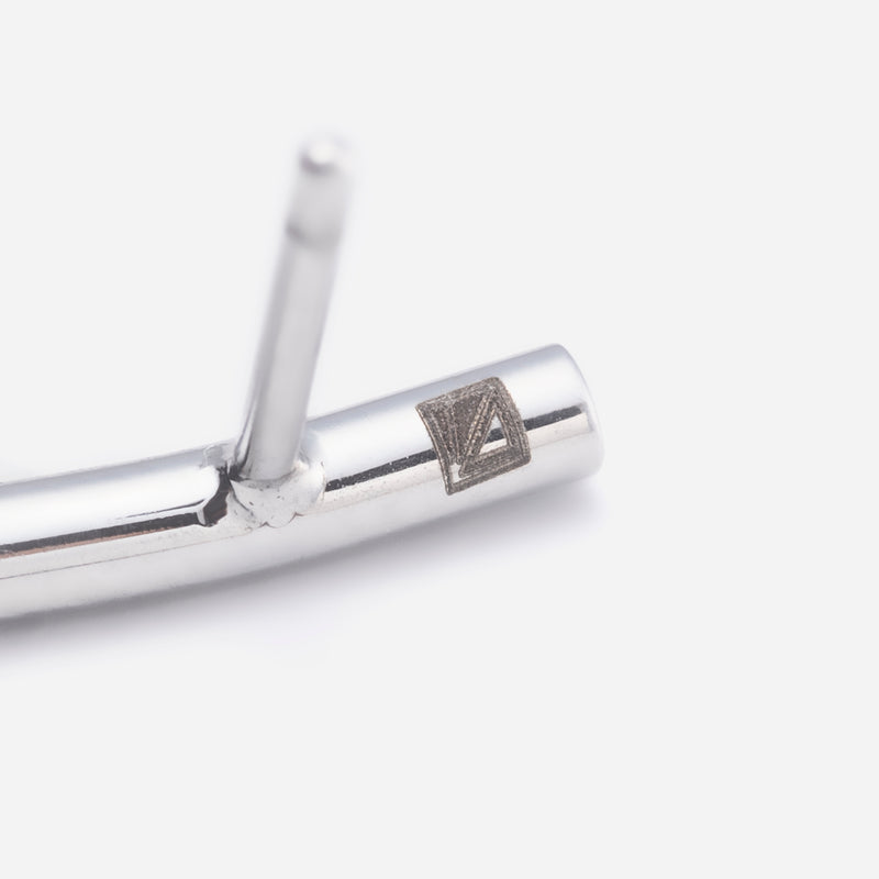 E166  stainless - bent bar pierce（pair）- silver