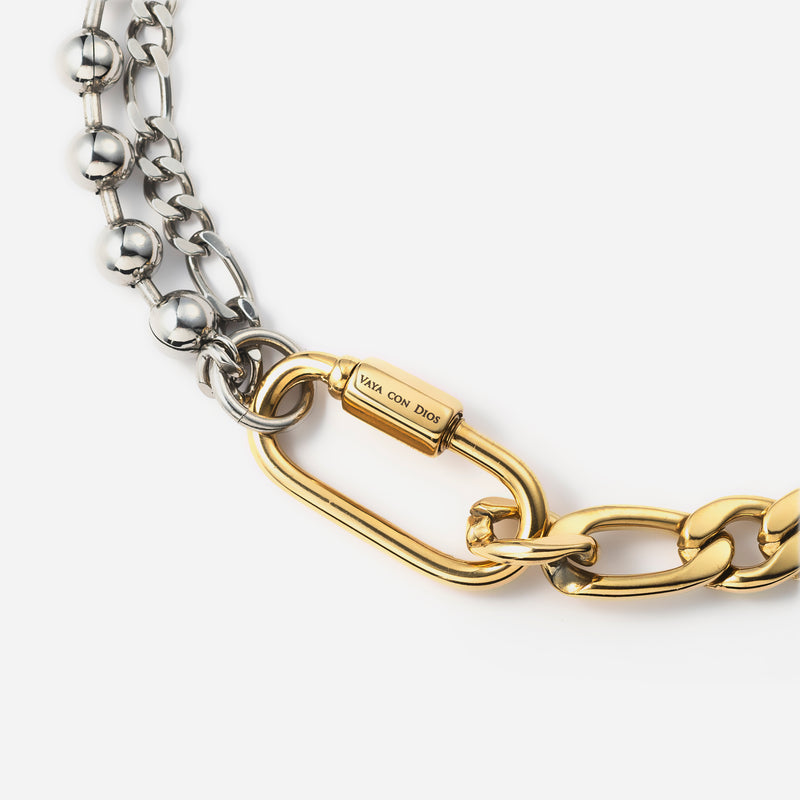 P128 stainless – O-carabiner chain necklace - gold
