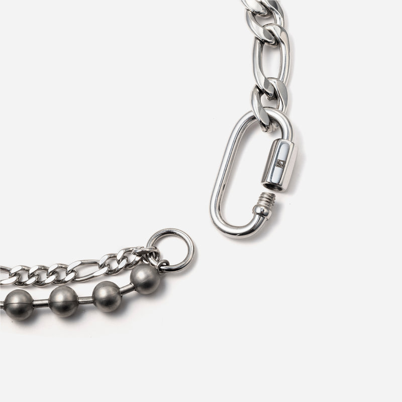 P128 stainless – O-carabiner chain necklace - silver