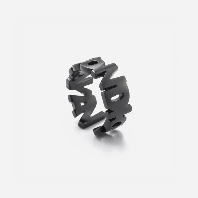 R117 stainless – logo ring - black