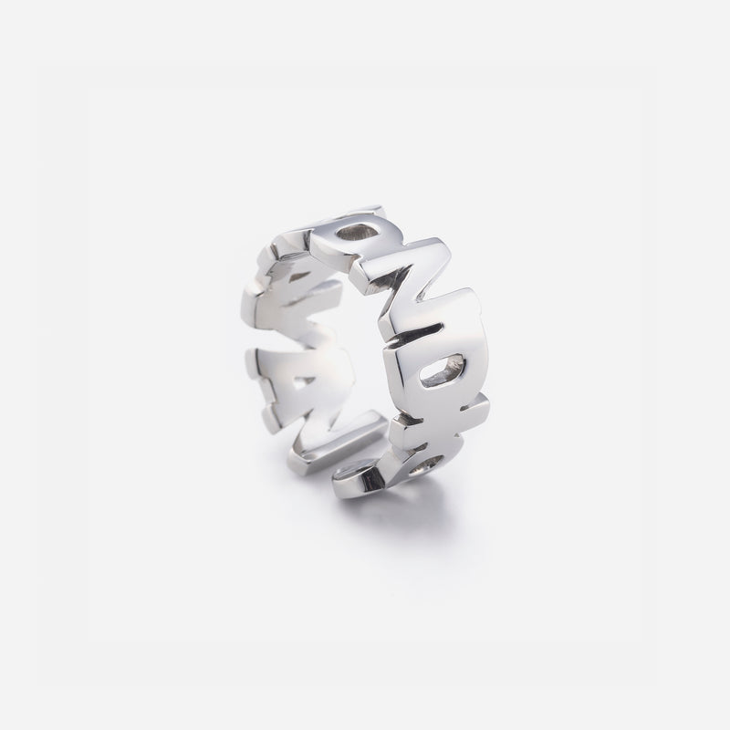 R117 stainless – logo ring - silver