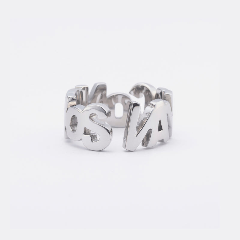 R117 stainless – logo ring - silver