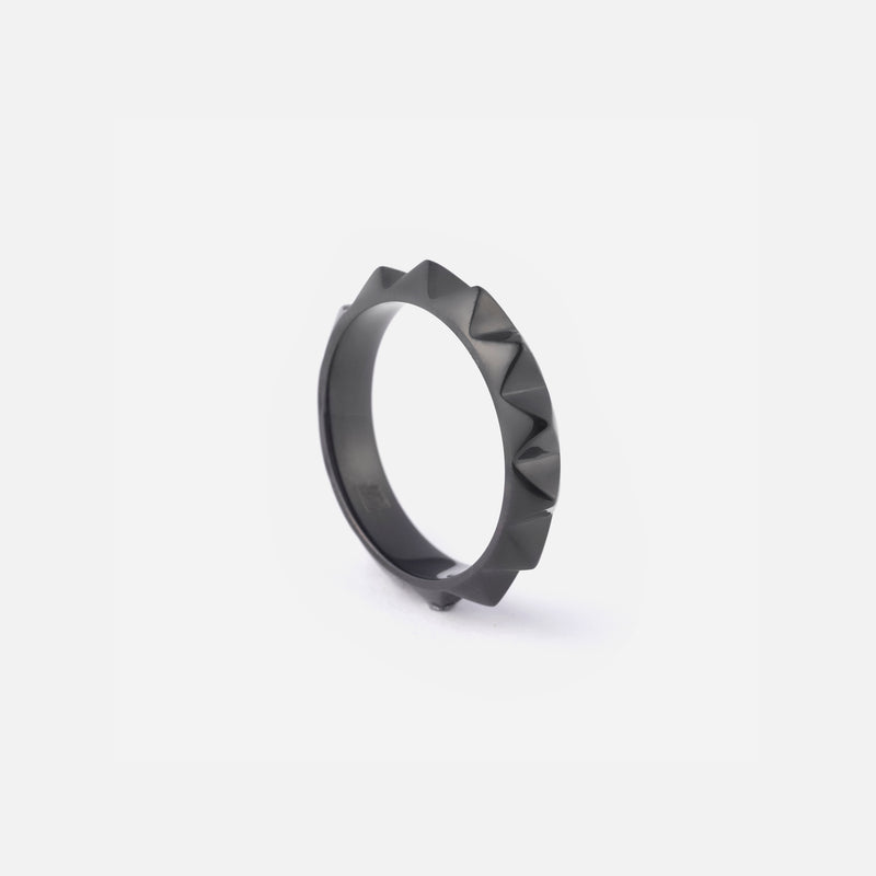 R120 stainless – studs ring - black