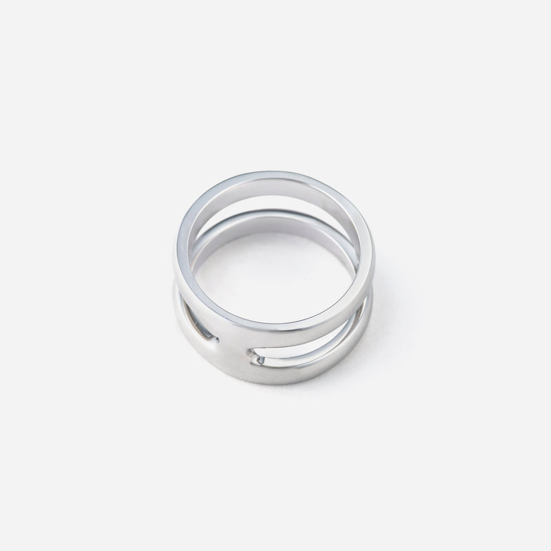 R103 stainless - bridge ring - silver