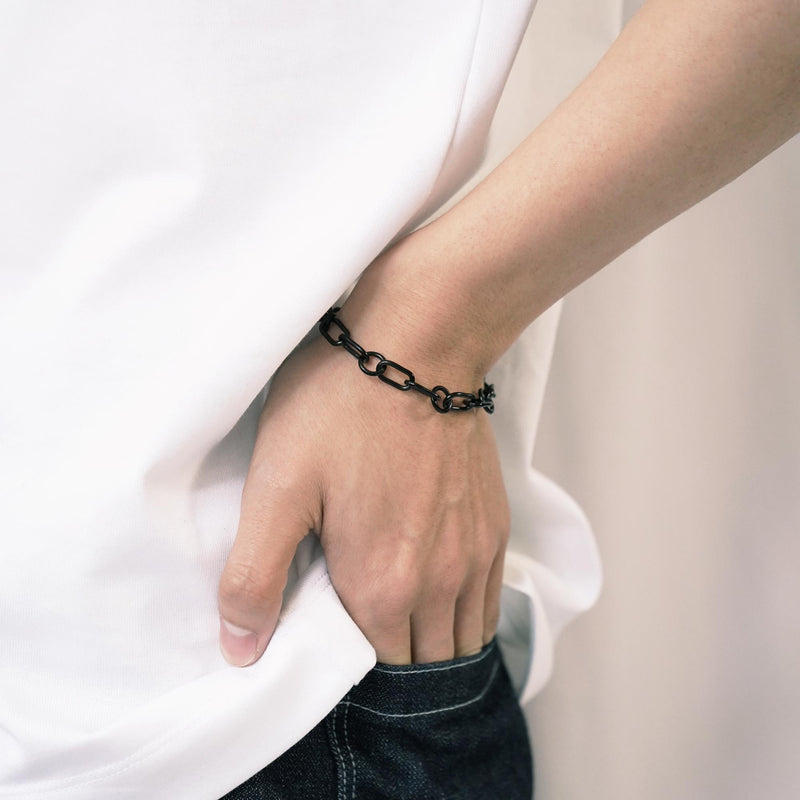 B75 stainless - chain bracelet - black