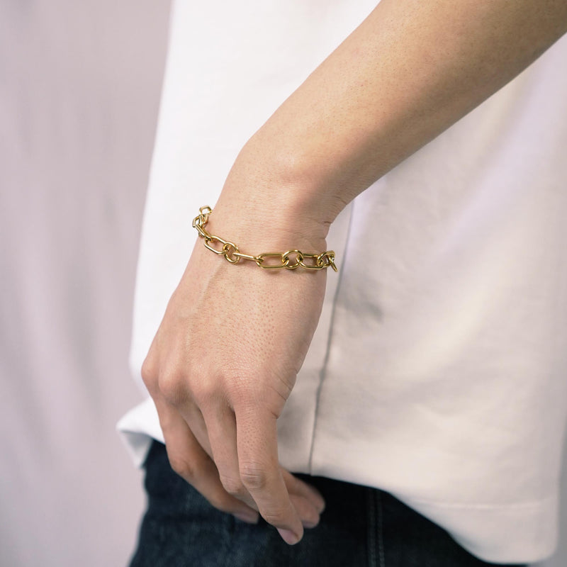 B75 stainless - chain bracelet - gold