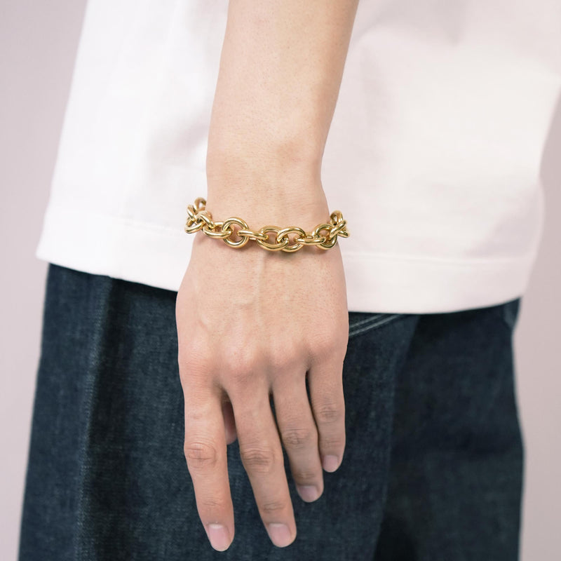 B76 stainless - chain bracelet - gold