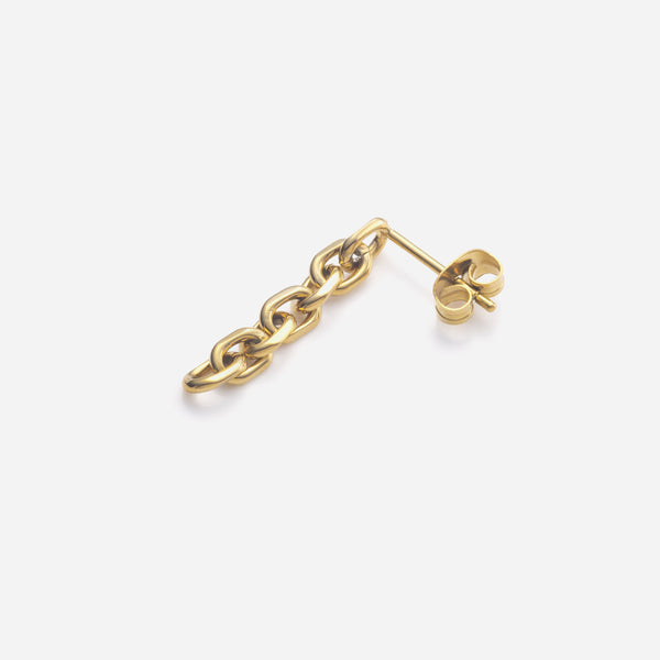 E161 stainless – chain drop pierce（pair）- gold