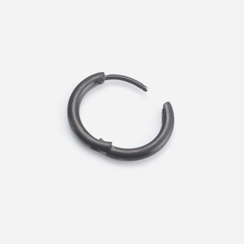 E149 stainless - simple hoop pierce（pair）- black