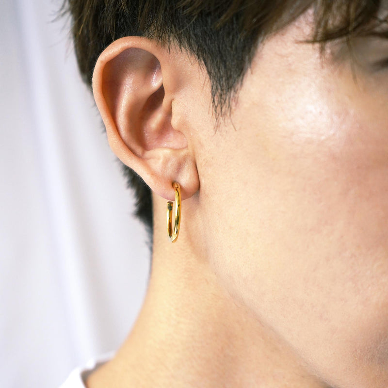E154 stainless - Hoop pierce（pair）- gold