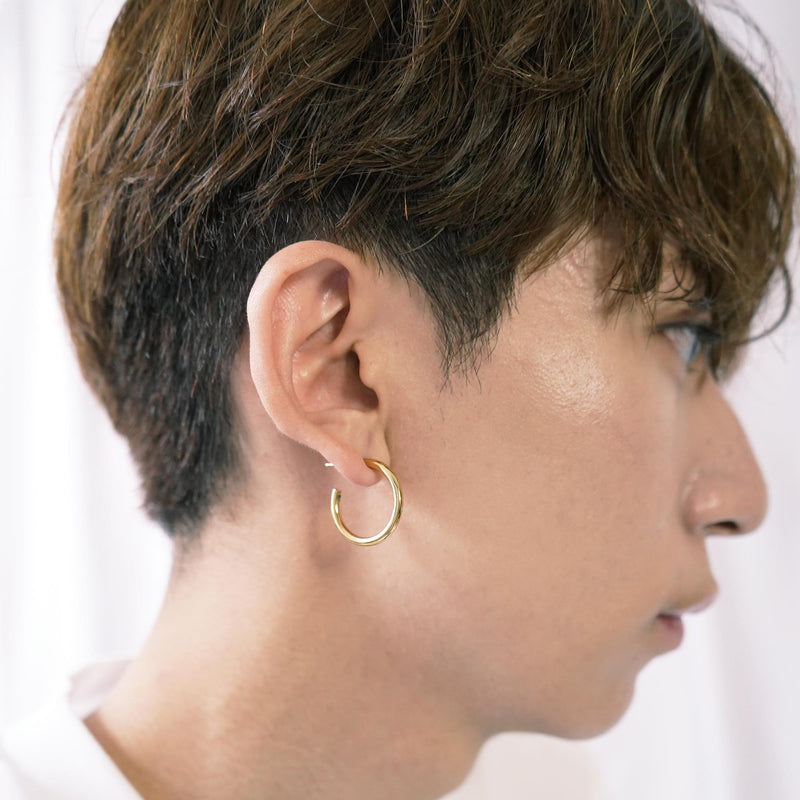 E154 stainless - Hoop pierce（pair）- gold