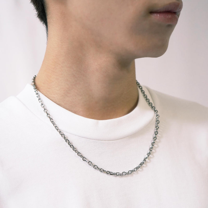 P121 stainless -  chain necklace - silver