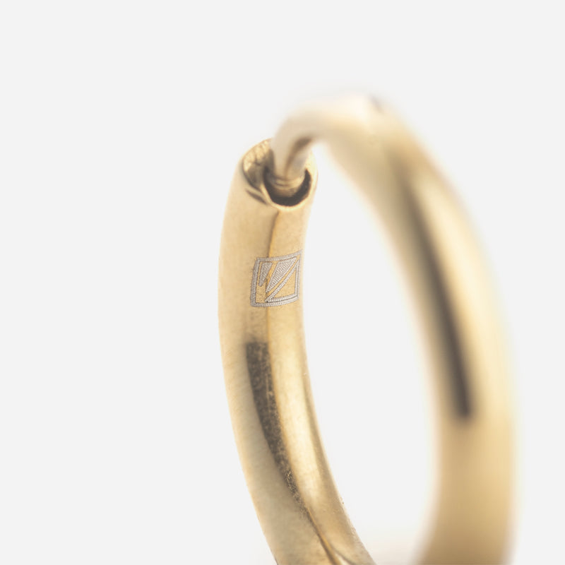 E149 stainless - simple hoop pierce（pair）- gold