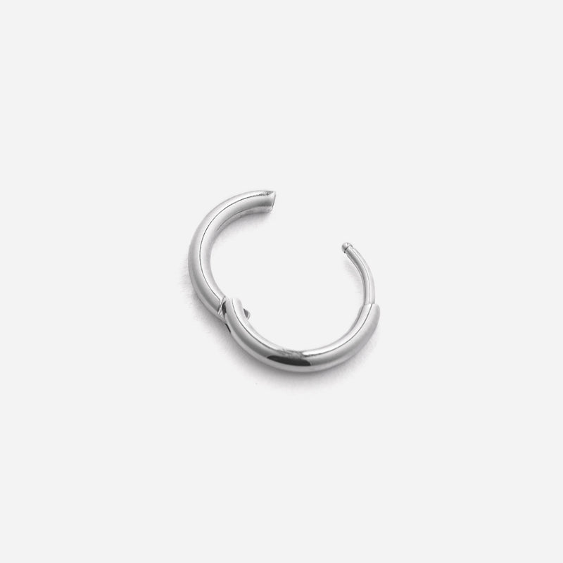 E149 stainless - simple hoop pierce（pair）- silver