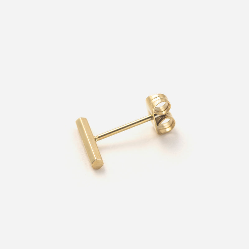 E151 stainless - hexagon bar pierce（pair）- gold