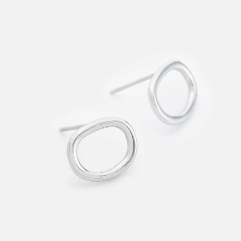 E152 stainless - Ring pierce（pair）- silver