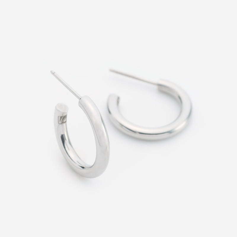 E153 stainless - Hoop pierce（pair）- silver