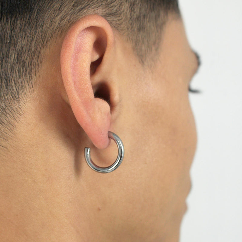 E153 stainless - Hoop pierce（pair）- silver