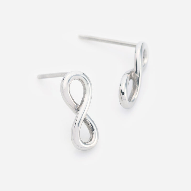 E156 stainless - Infinity pierce（pair）- silver