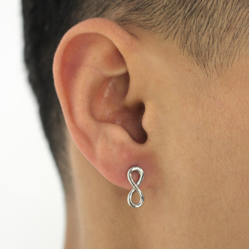 E156 stainless - Infinity pierce（pair）- silver
