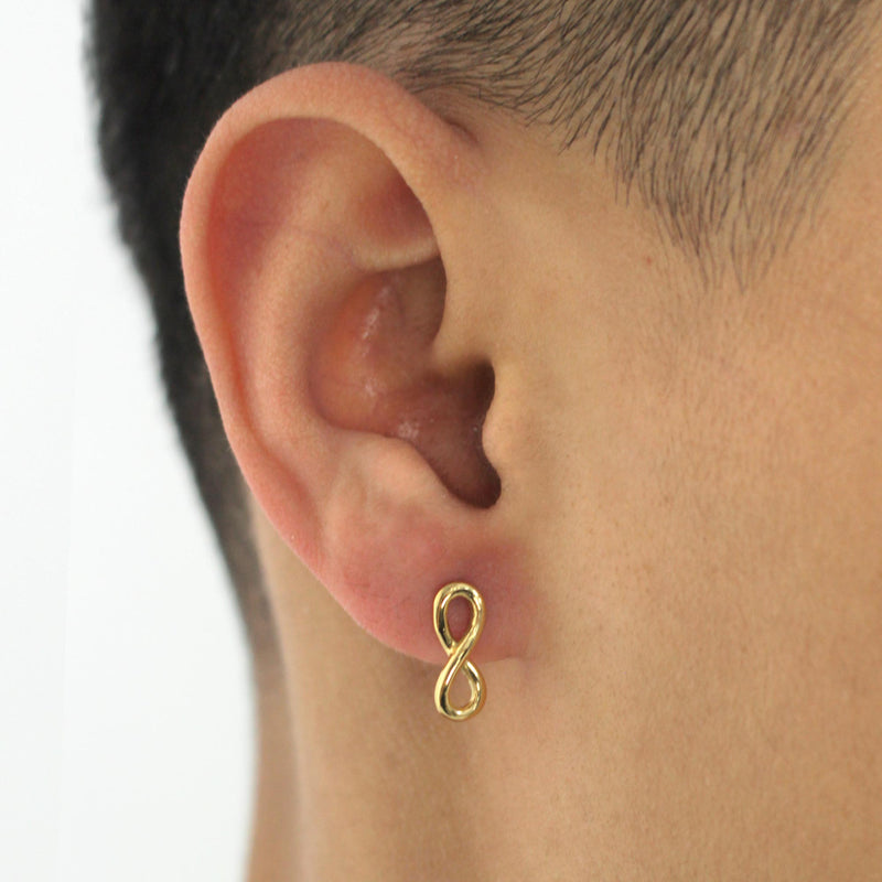 E156 stainless - Infinity pierce（pair）- gold