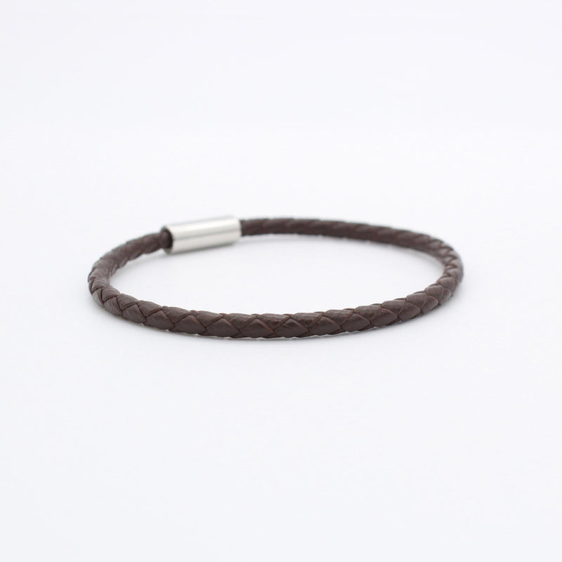 B29 stainless - leather bracelet - brown