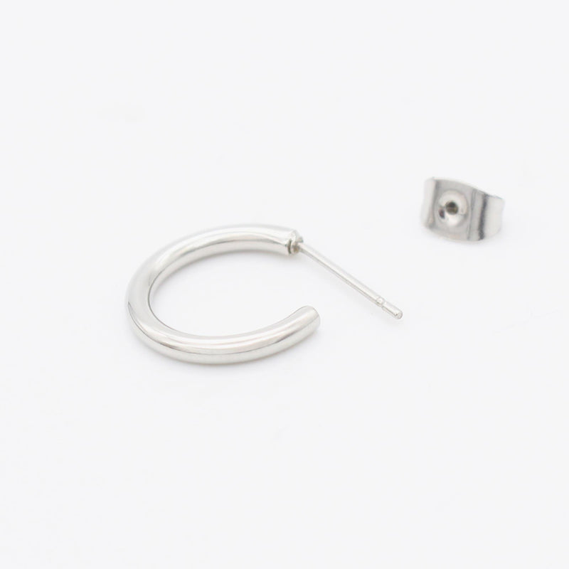 E117 stainless - hoop pierce（single）- silver