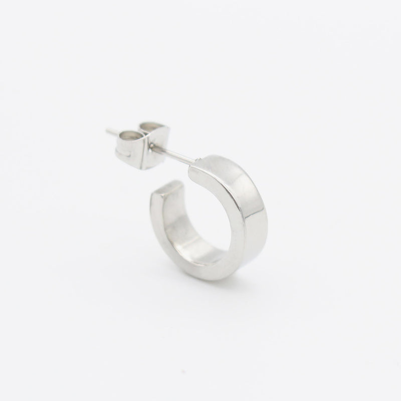 E14 stainless - hoop pierce（single）- silver